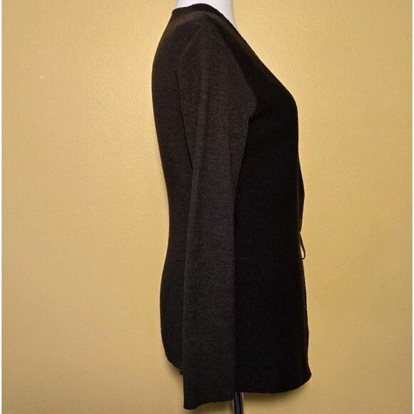 Silvia Novelli Merino Wool Wrap‎ Longline Classic Layering Sweater Womens Large - Picture 4 of 9
